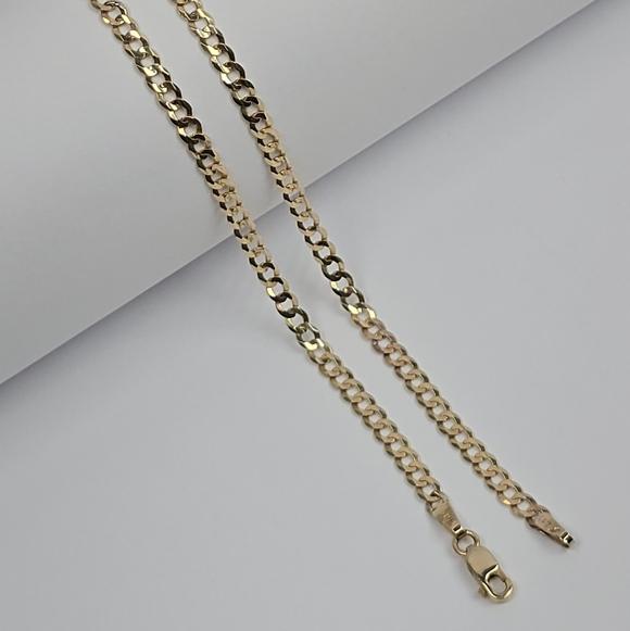 10K Solid Gold Cuban Link Chain Necklace 60cm 2mm 6g Genuine Italian Gold Used